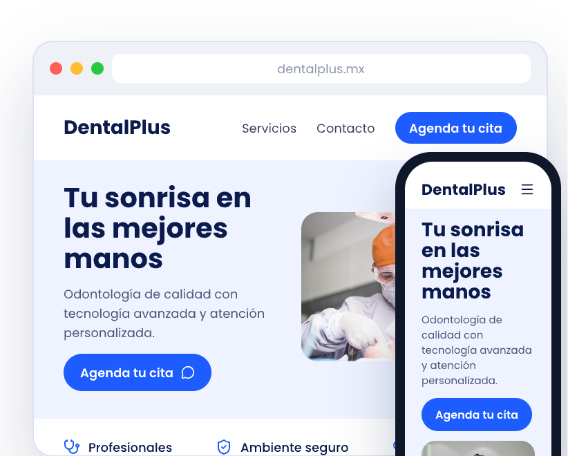 Ejemplo de landing page para clínica dental